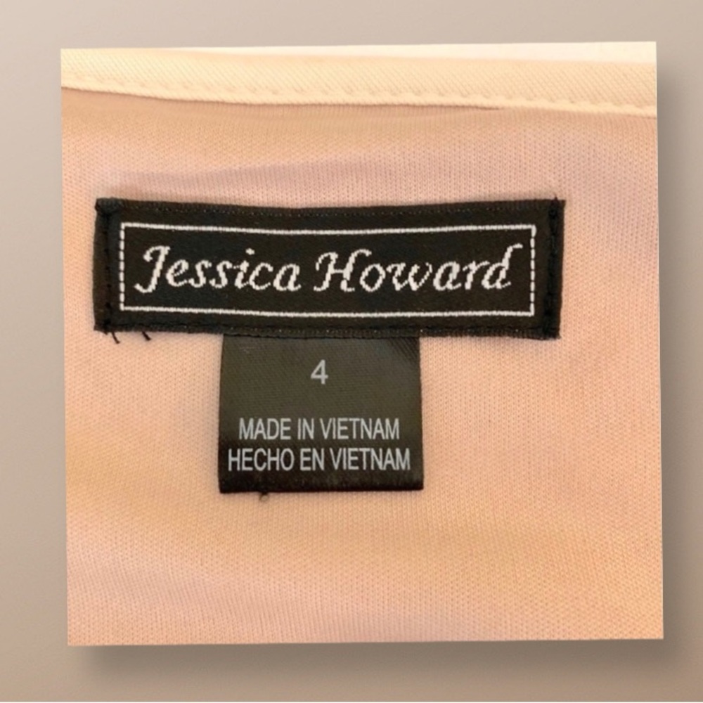 Jessica Howard Lace Overlay Ivory/Mauve Dress 4 - Picture 5 of 8